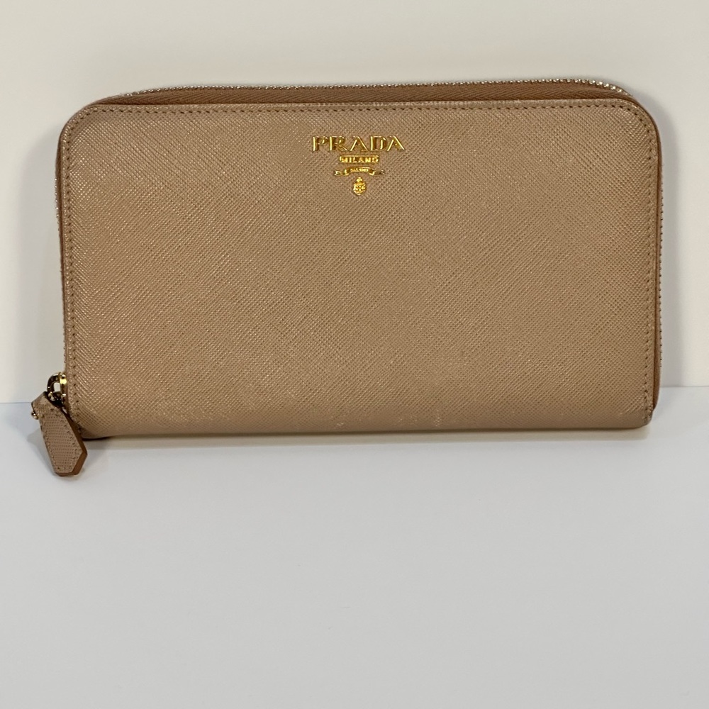 Prada Large Saffiano Zippy Wallet Pink